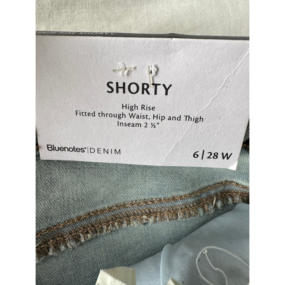 Bluenotes Womens Light Wash Distressed High Rise Shorty Shorts 6 Y2K Boho Summer - Picture 5 of 13
